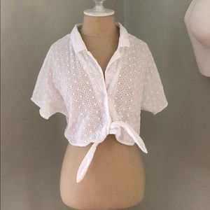 Button down crop top